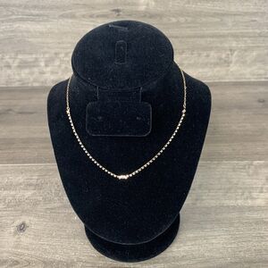 Nordstrom Rack CZ Crystal Chain Choker Adjustable Gold Tone Necklace